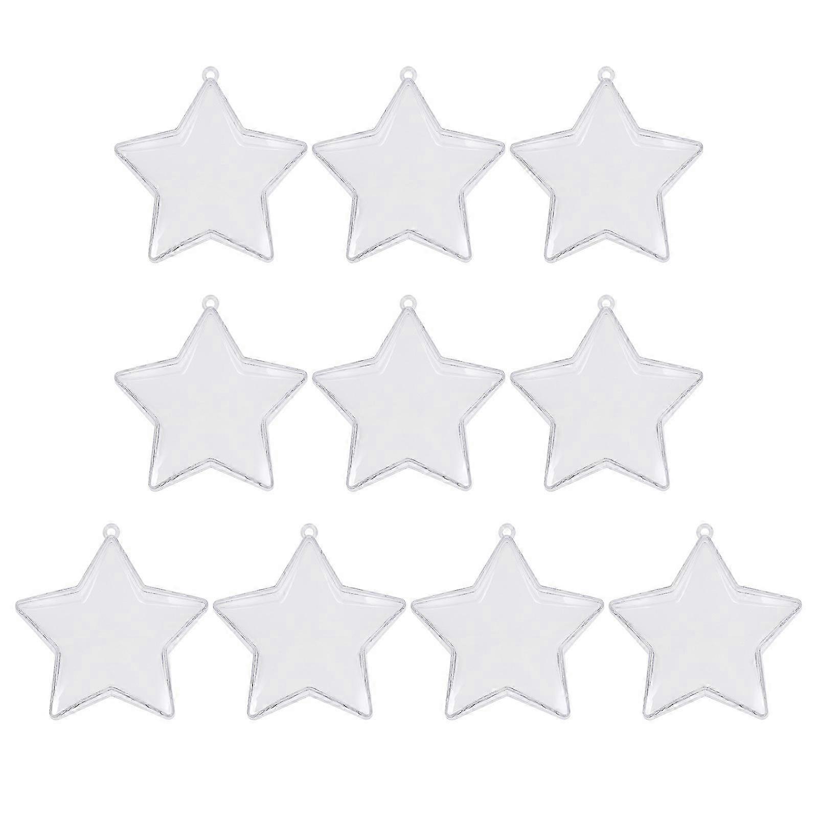 10pcs Transparent Pentacle Cases Candy Storage Boxes Refillable Goody Holder Creative Gift Container