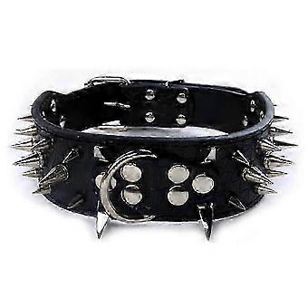 Hundehalsband mit Stacheln, gepolstert aus Kunstleder, verstellbar, für mittelgroße bis große Hunde.