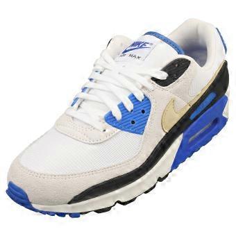 Nike Air Max 90 Premium Mens Fashion Trainers in White Blue