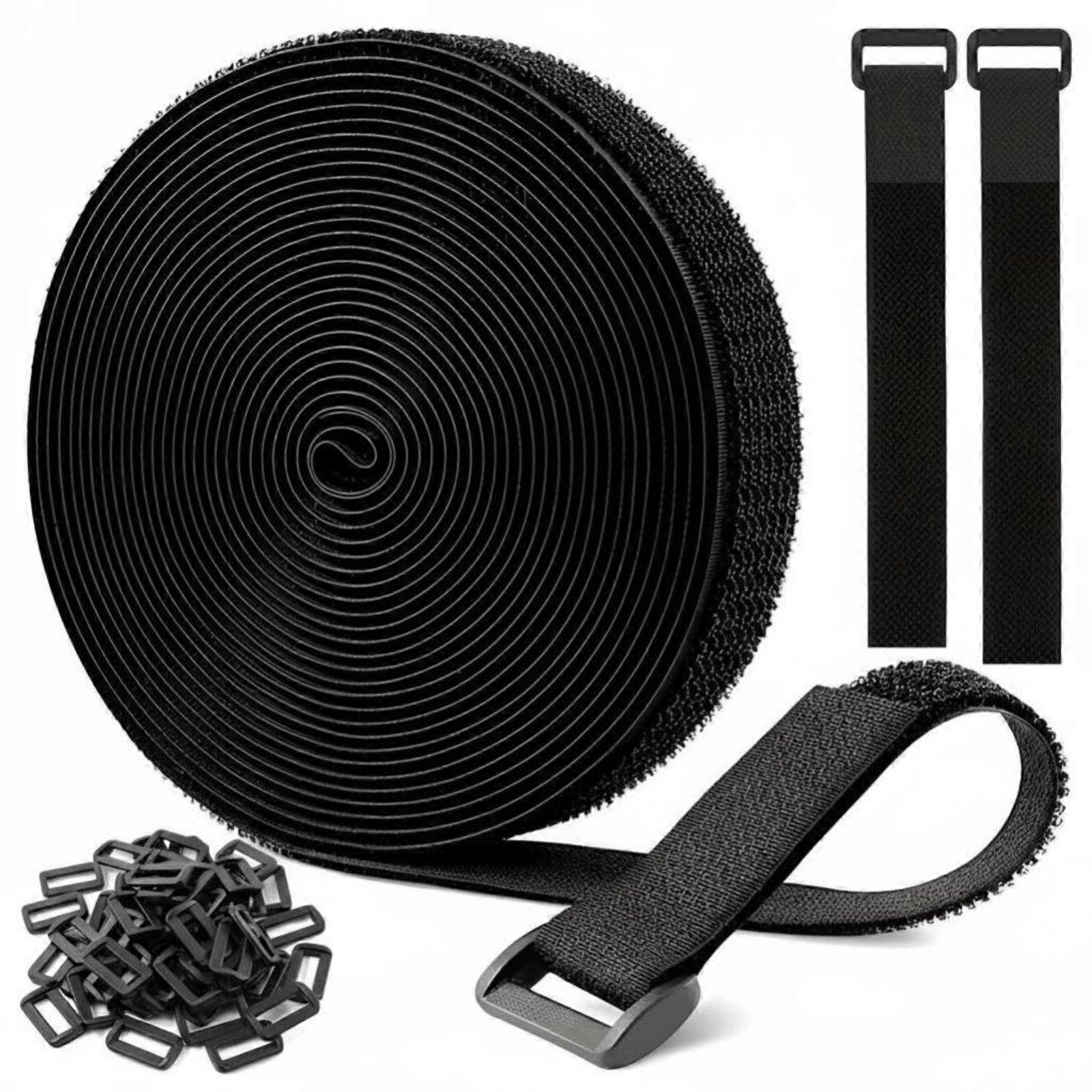 Hook Loop cord Tie, Integrated Fastening Strap, No Wire Organizer, Adjustable,