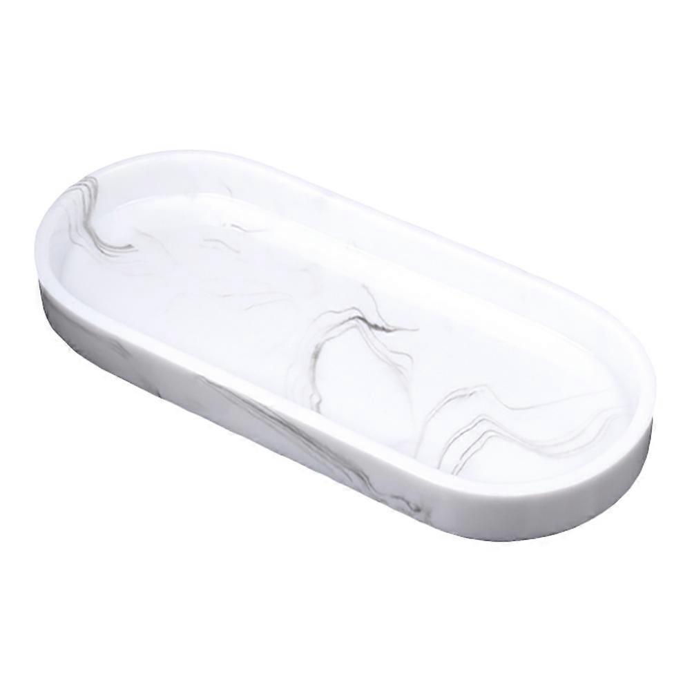 Resin Bathroom Tray Marble Texture compatible with Home Storage 2Pcs Set