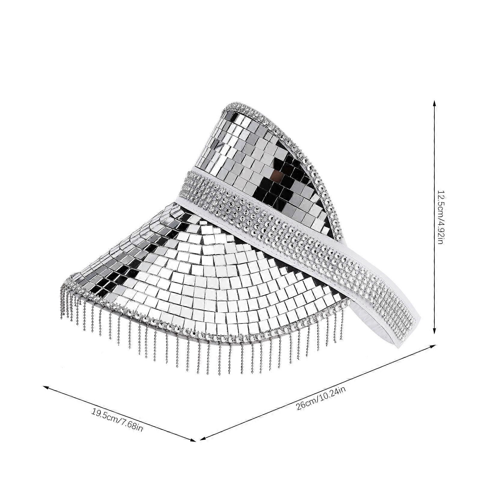 Glitter Mirror Sun Hat Silver For Summer Beach