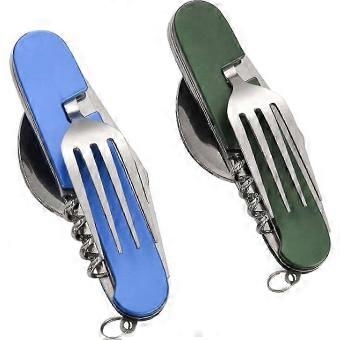 2 pz Posate pieghevoli, 6 in 1 Posate pieghevoli Campeggio Viaggio Escursionismo Picnic