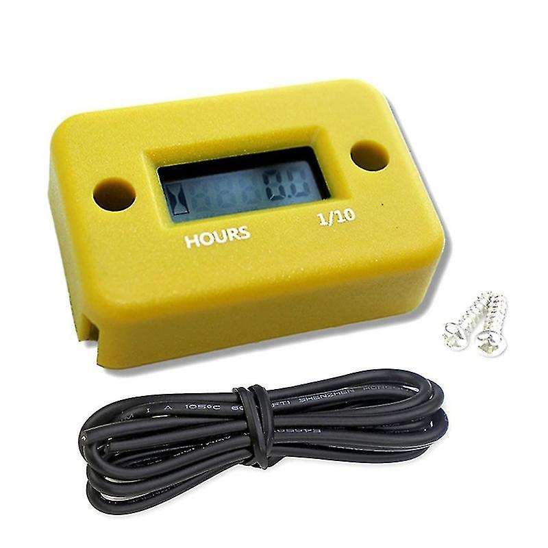 Small Digital Engine Tachometer Hour Meter Boat Scooter Mini Timer Accumulator,yellwo