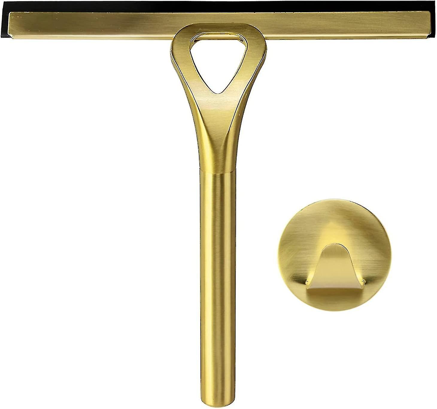 دش دش اللون الذهبي مع هوك ، الفولاذ المقاوم للصدأ مكشطة Mnager ، منظف ممسحة ل