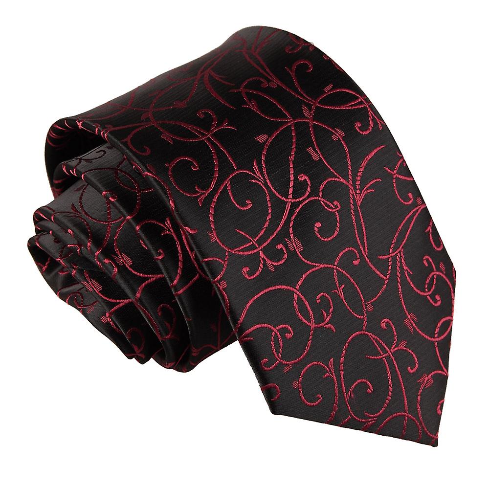 Black and Burgundy Swirl Tie