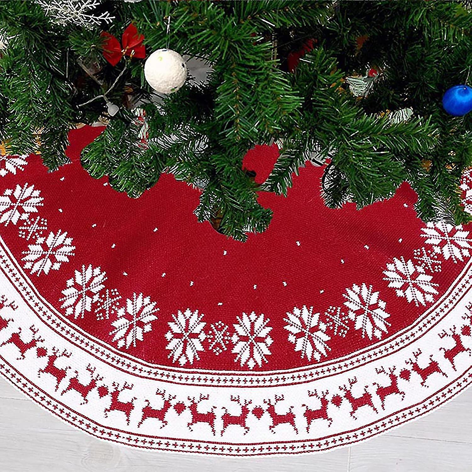 48 Inch Christmas Tree Skirt Red Christmas Tree Skirt