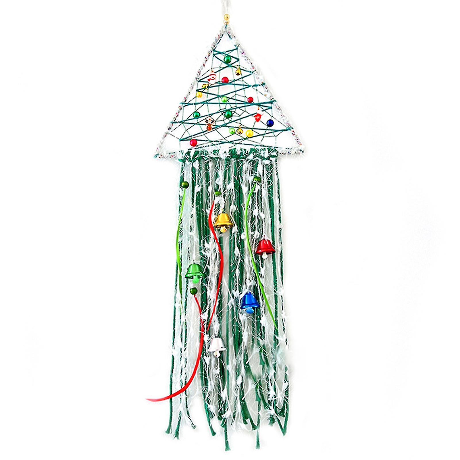 Christmas Tree Dreams Catching Ornament Triangle Wind Chime Pendant Christmas Tree Bell Hanging Ornament