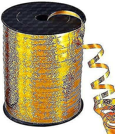 500 Yards Gold Crimped Curling Ribbon Shiny Metalli