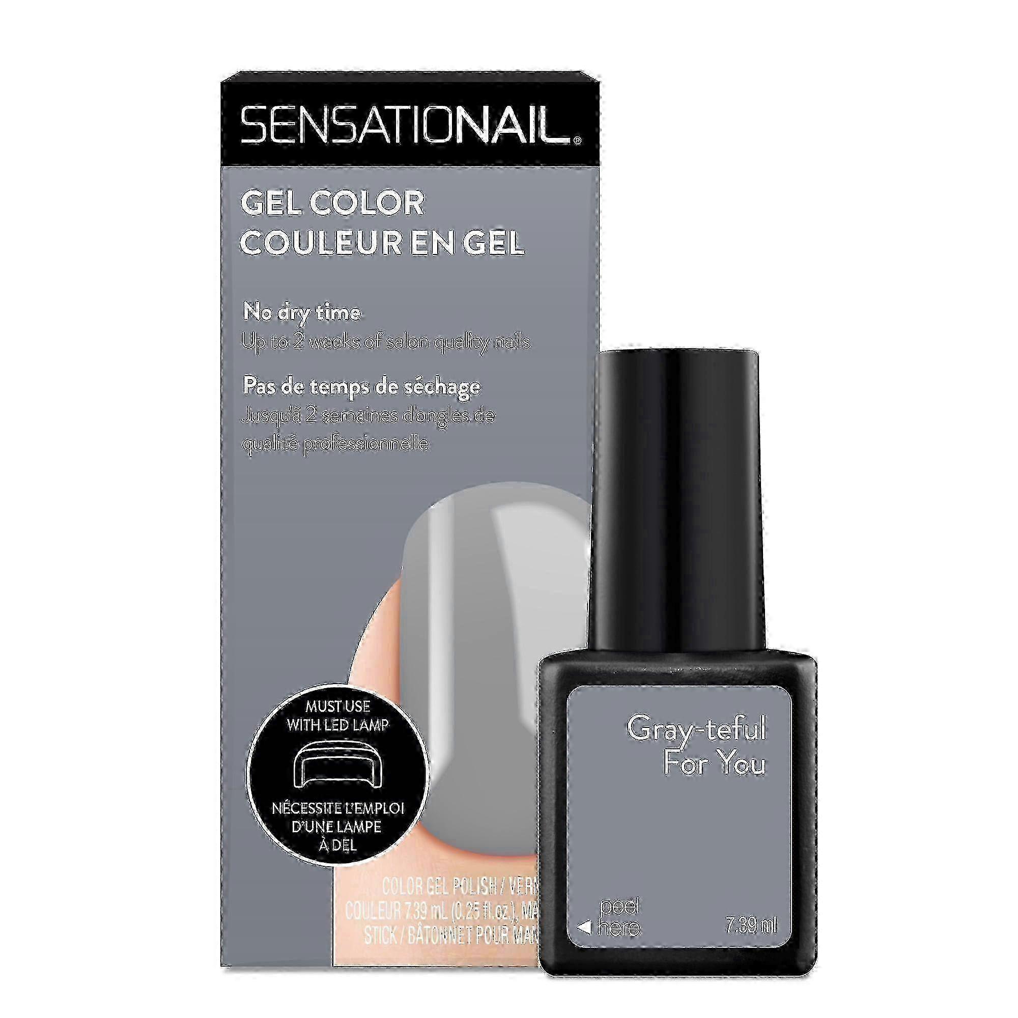 Sensationail Gel 灰色指甲油,灰色-为你准备,0.25盎司