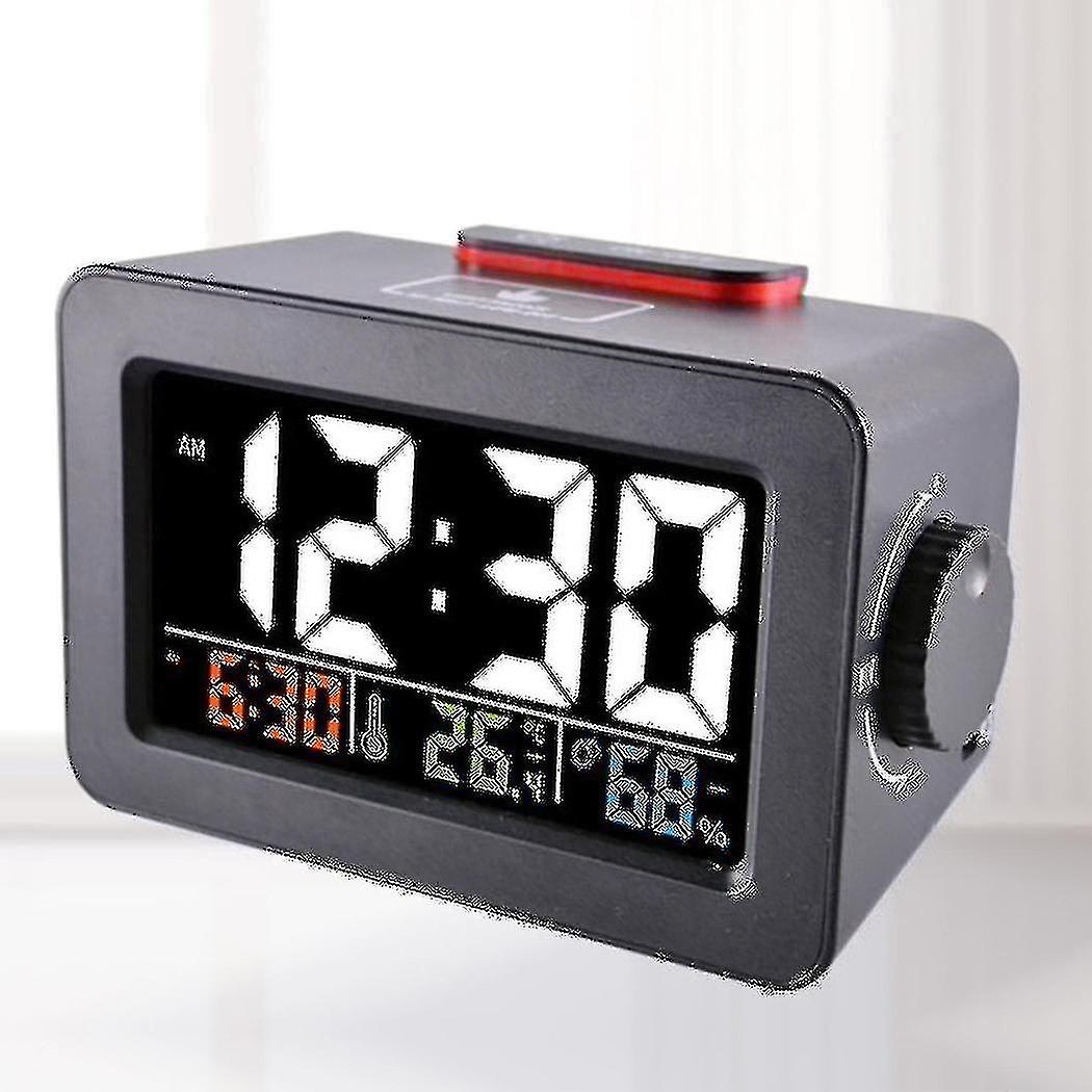 Color Lcd Digital Smart Alarm,with Temperature Hygrometer,black