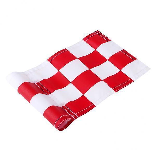 2xGolf Practicing Training Nylon Putting Green Chequered Flag  Red+White