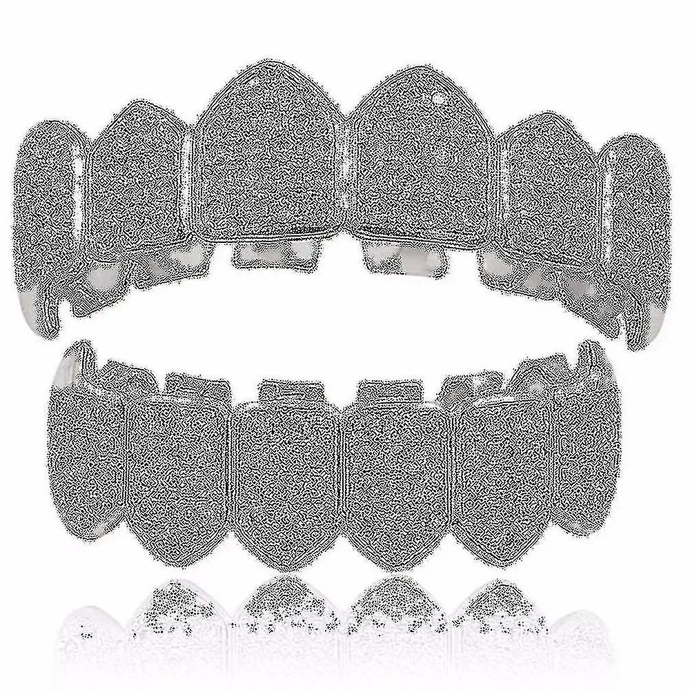 Silver Plated Top & Bottom Mouth Teeth Grills High Quality, Silver