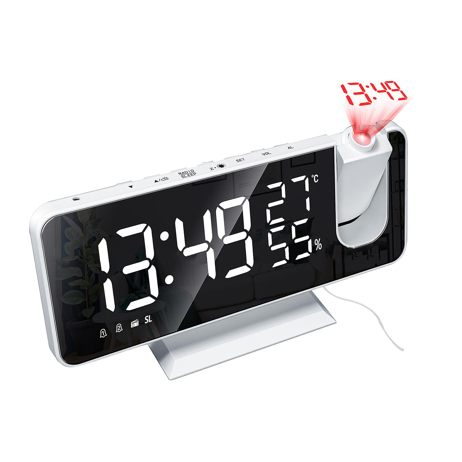 Digital Projection Alarm Clock With Mirror Surface 4-in-1 Projector Clock