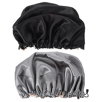 2pcs Solid Color Make-up Haar verstellbare Haarhaube Nacht Schlafen