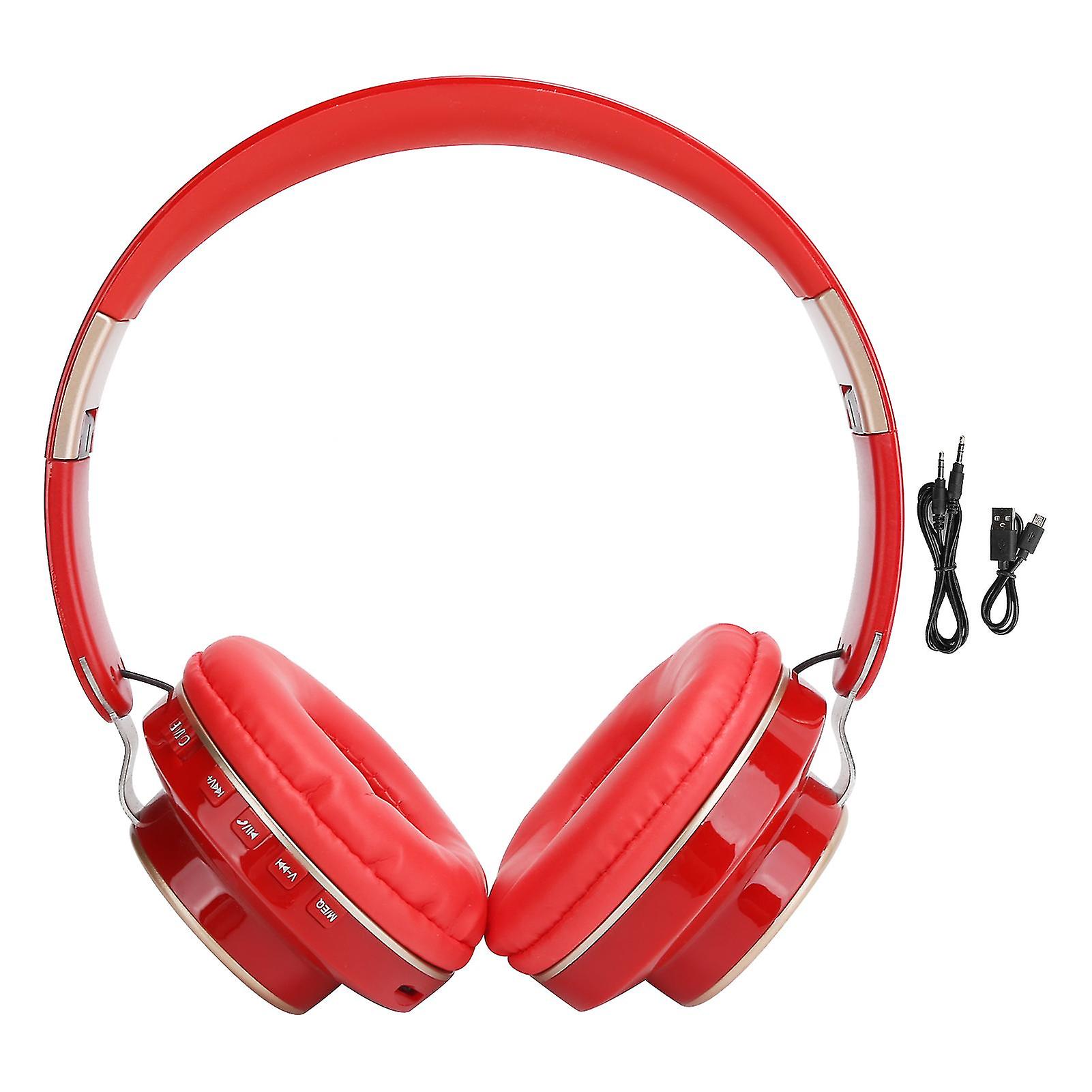 Foldable and Telescopic Bluetooth 5.0 HiFi Headset for Sports and Video Games (08S) - Red