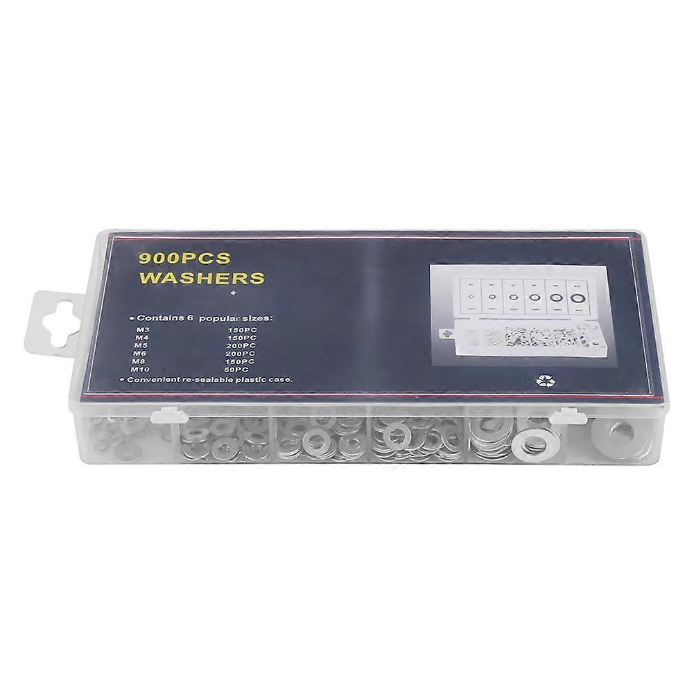 900pcs M3-M10 A3 Stahl Flachscheibe Plain Washers Assortment Kit mit Box
