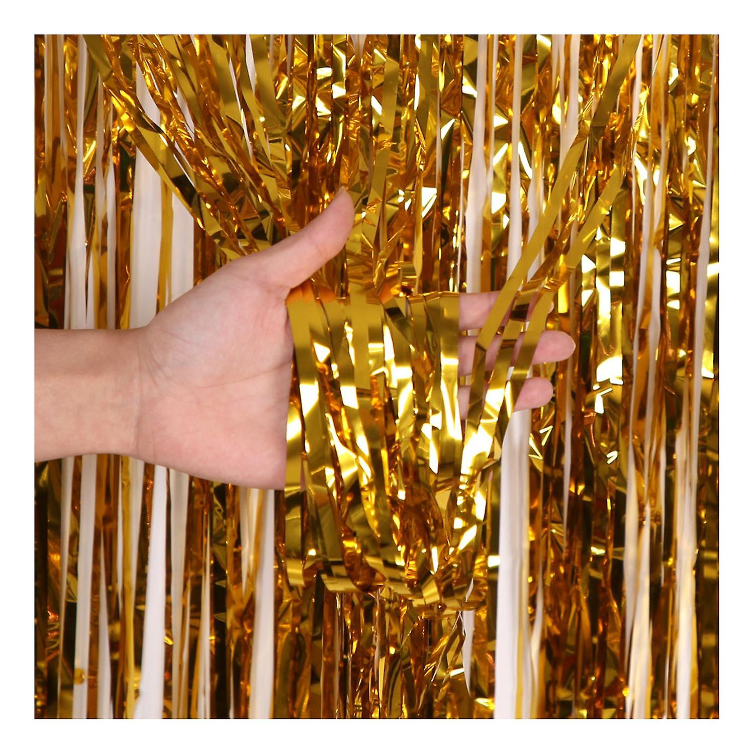 Party Rain Tinsel Wide Application Solid Color Reusable Shiny Eye-catching Reflective Vibrant Colors
