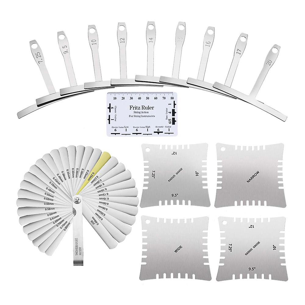 Guitar Luthier Measuring Tool Kit Set Ruler Understring Radius Gauge Guitar