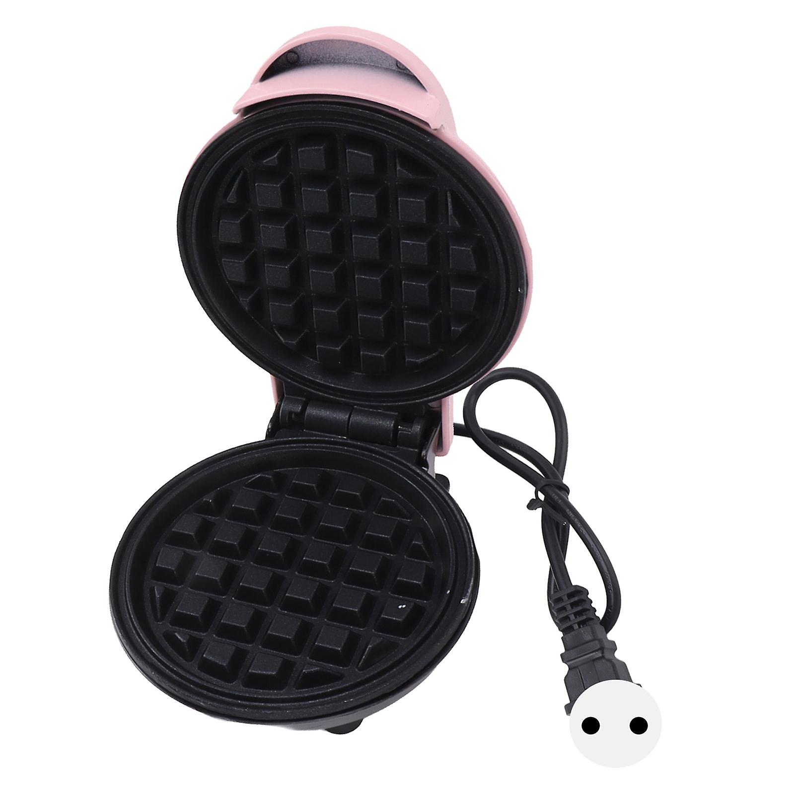 Pink Mini Waffle Maker with Non-Stick Plates for Toast & Sandwiches, 110V