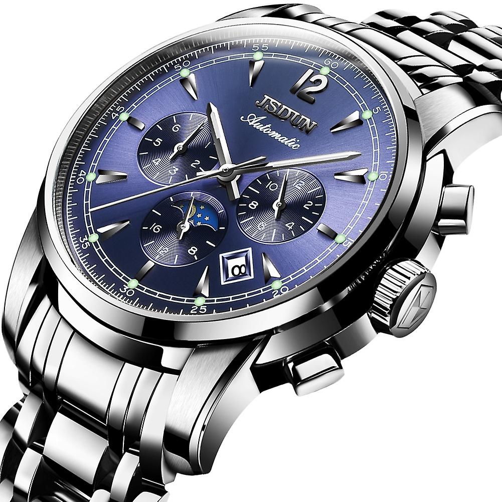 JIN SHI DUN 8750 Orologio meccanico luminoso impermeabile da uomo