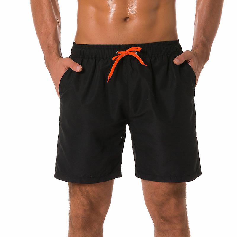 Mens Black Quick Dry Beach Short Swim Trunks With Mesh Lining