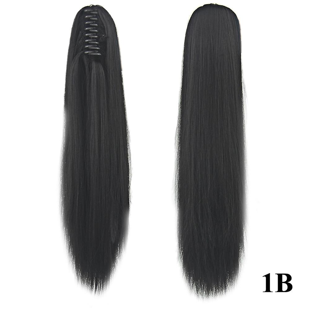 Fornnerg Fibre Synthétique Griffe Clip-in Queue De Cheval Perruque Longue Droite Extension De Cheveux Postiche