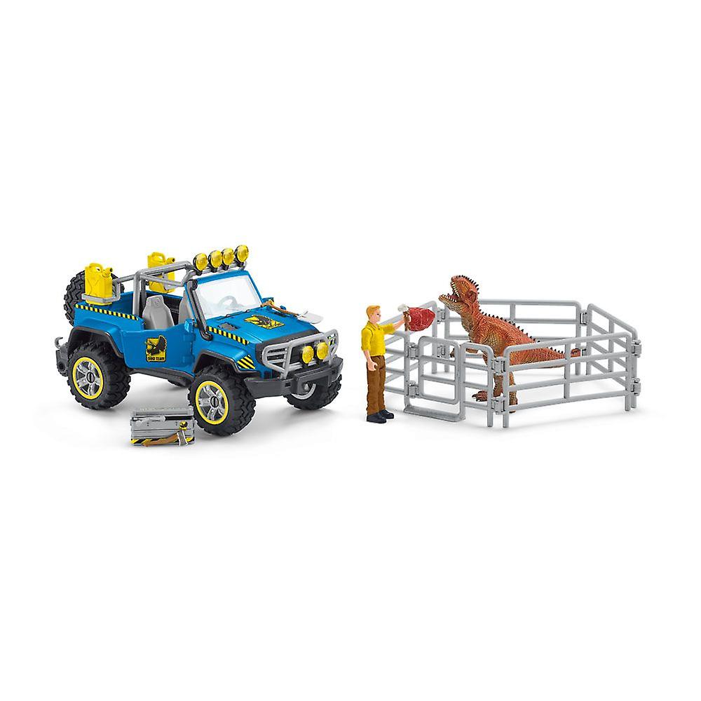 Schleich dinosaurs off-road vehicle with dino outpost toy playset, 4 to 10 years, multi-colour