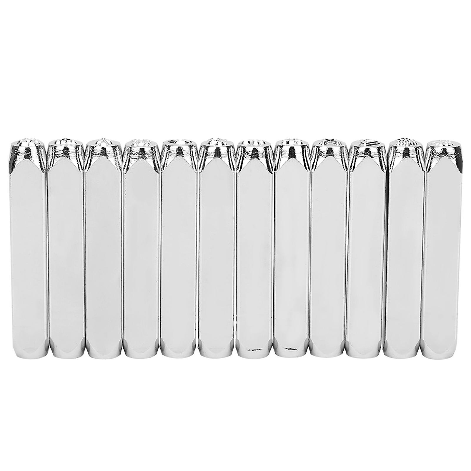 Lot de 12 poinçons à motifs de 6 mm (1/4 pouce) en acier au carbone pour estampage de bijoux en métal et cuir