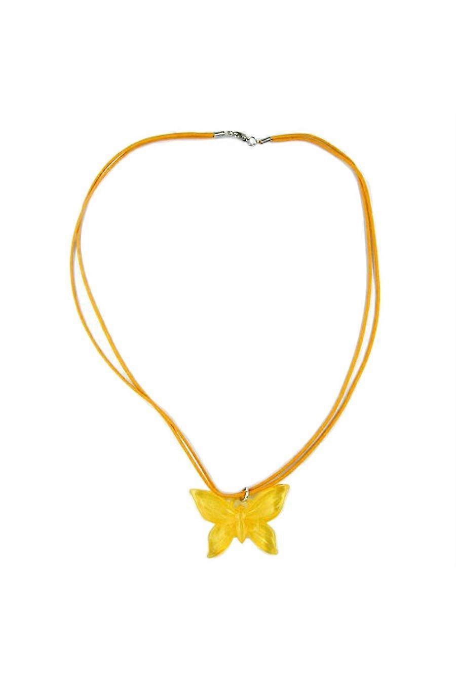 Necklace Butterfly Yellow - Gl02068