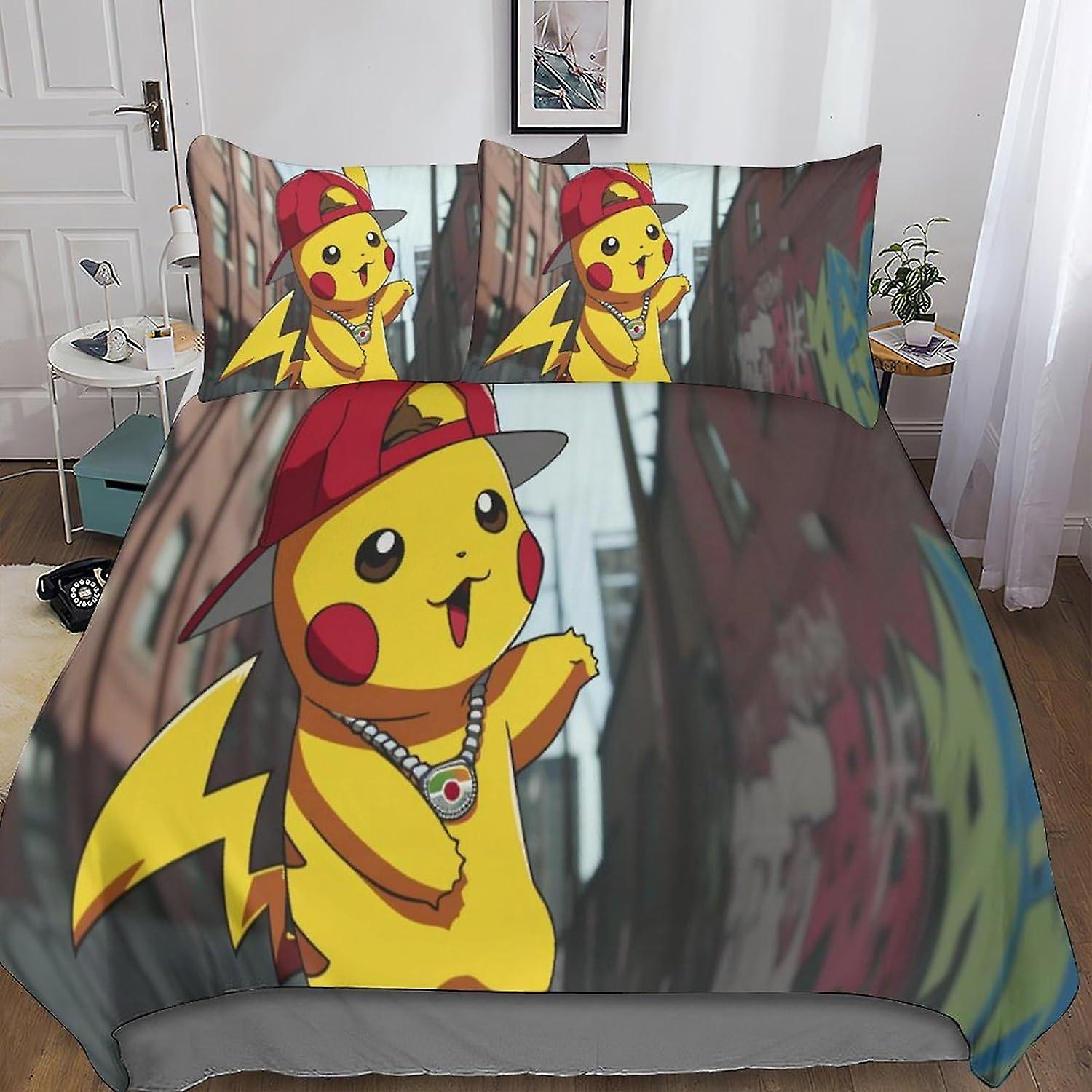 DSJackson Cartoon Wizard Stylish Quilt Cover Set with Hidden Zipper Closure - Trendy Microfiber Cartoon Bedding with 3D Print, 3-Piece Set with Pillow