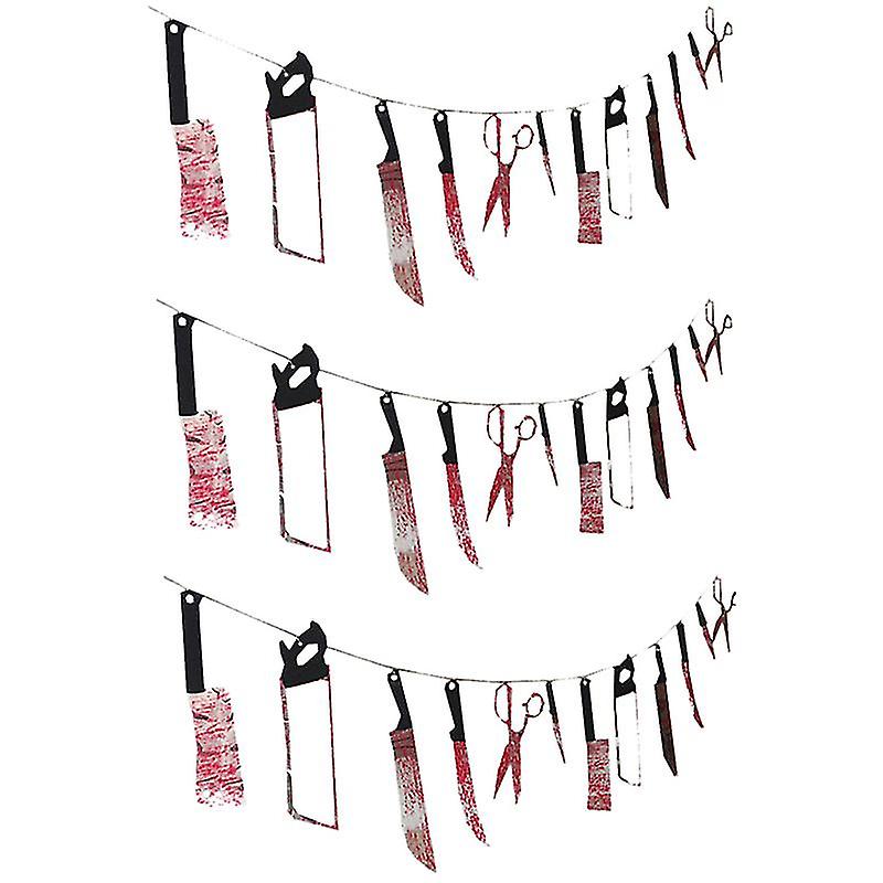 3pcs Bloody Banner For Halloween Decorations