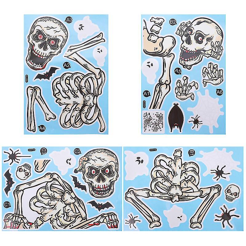 1set Terrifying Window Stickers For Halloween Decorations