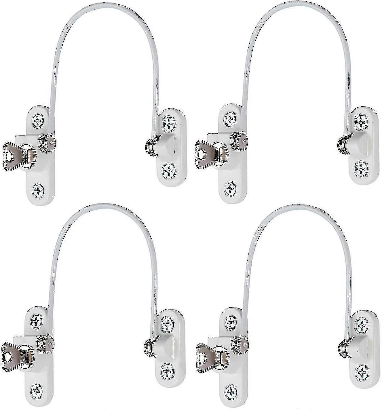 4 Pcs Security Window Lock, Window Security Door Lock With Key