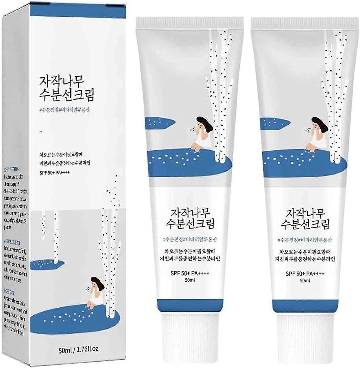 Ersam Cream Sun Sunscreen 2Pcs Lab Organic Sunscreen,Birch Juice Moisturizing Sunscreen Korean Skincare Sunscreen(50Ml)