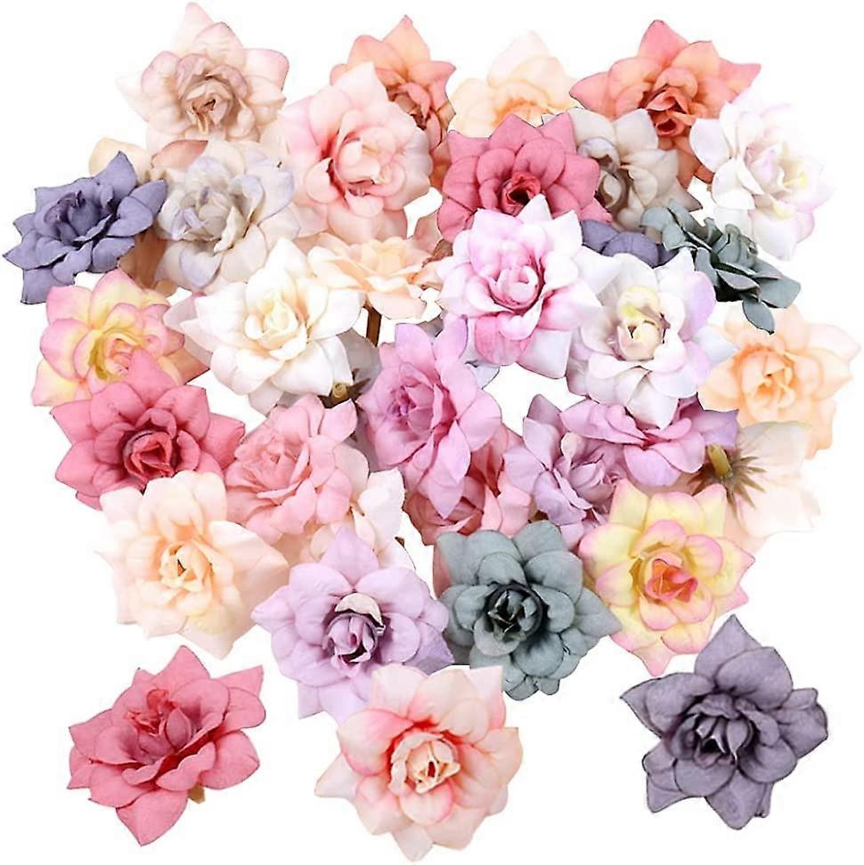 50 Pieces Artificial Flower Rose Head Artificial Rose Heads Artificial Silk Flowers Bulk Artificial Rose for DIY Wedding Card Party Home Decor