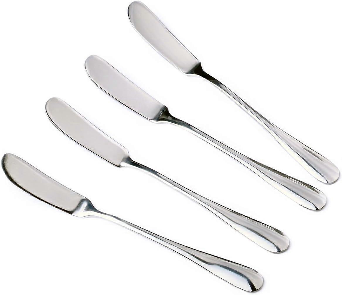 Stainless Steel Cheese Spreader Jam Butter Spreaders Cream Knife Silver, Packs of 4