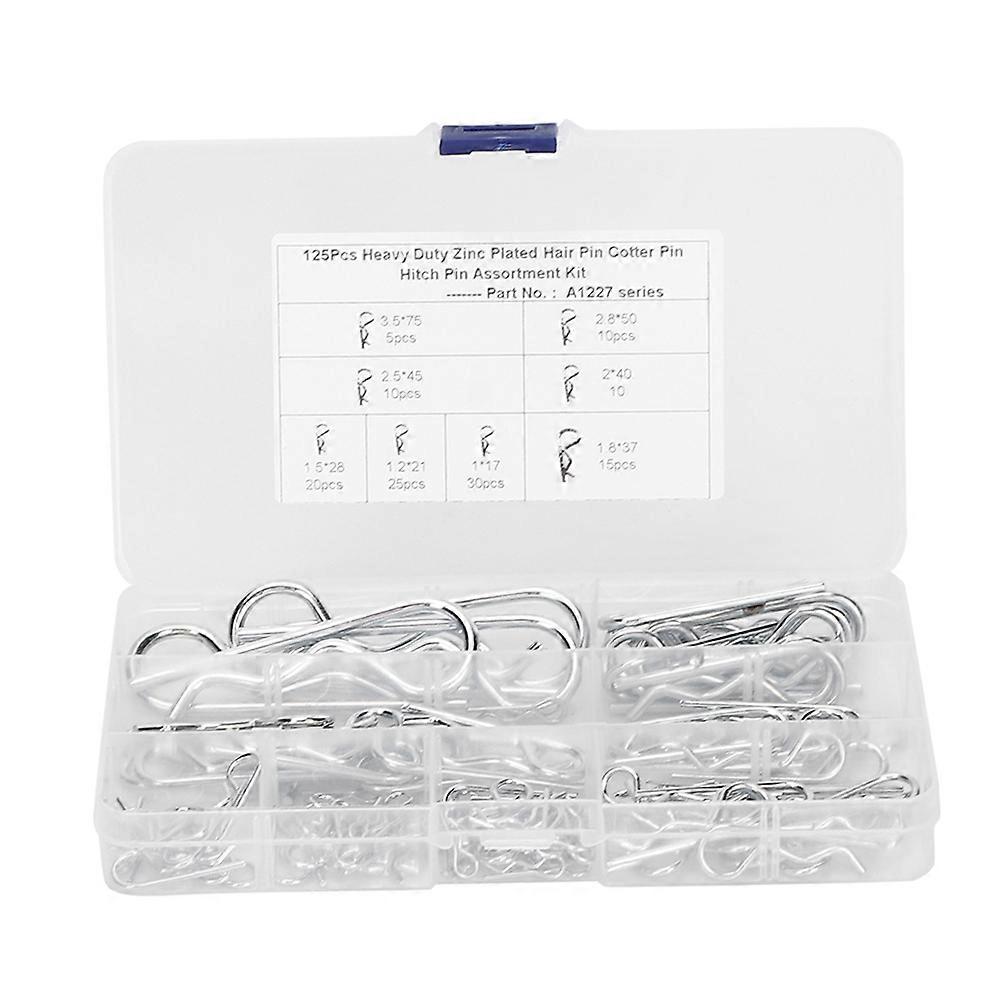 125 قطعة المضادة للصدأ الكربون الصلب الشعر دبوس عقبة الاحتفاظ R كليب كوتر كيت مقاومة للتآكل