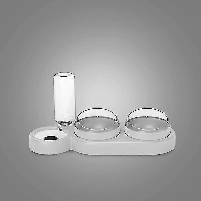 קערת חתול לחיות מחמד GYFDYM מזין אוטומטית כלב קערת מזון לחתולים עם מזרקת מים קערה כפולה שתייה קערות צלחת עמידה מוגבהת חתולים כלבים