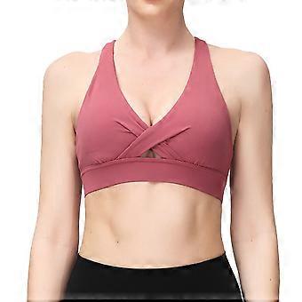 Sportunderkläder för kvinnor Fitness Cross Back Pad Training Yoga Underkläder Topp - Rosa