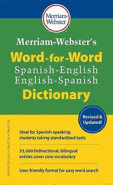 Merriamwebsters Wordforword Spanishenglish Dictionary by MerriamWebster Paperback Book