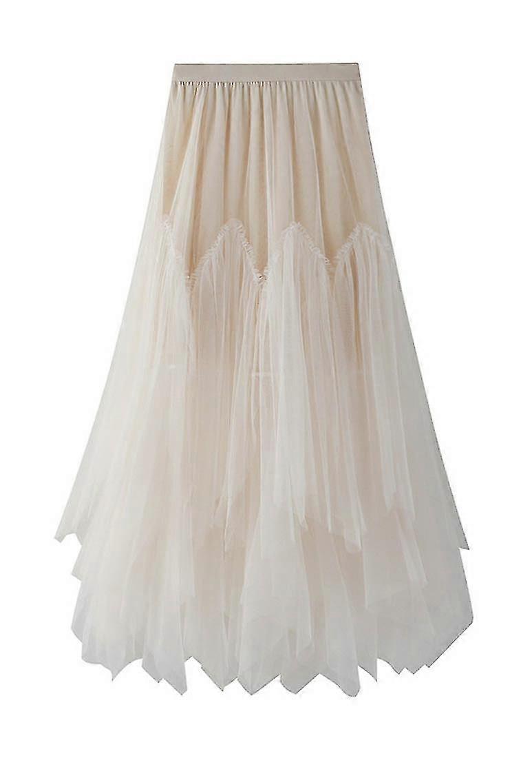 Women's Mesh Irregular Ruffle Tutu Long