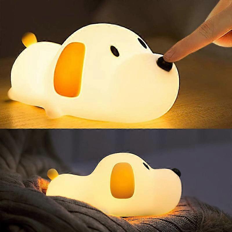 Kids Night Light,Cute Soft Silicone Dog Lamp Dimmable