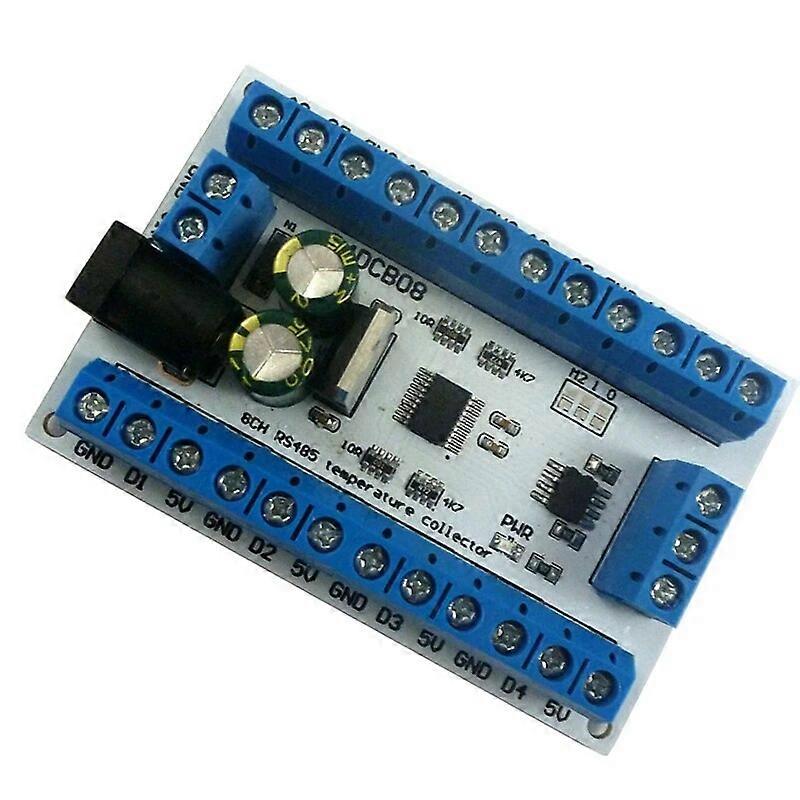ELETECHSUP 8Ch Ds18b20 Rs485 Modbus Rtu Temperature Control Sensor Remote Digital Module PLC R4DCB08
