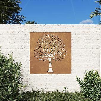Garten-Wanddekoration 55x55 cm Cortenstahl-Baum-Design