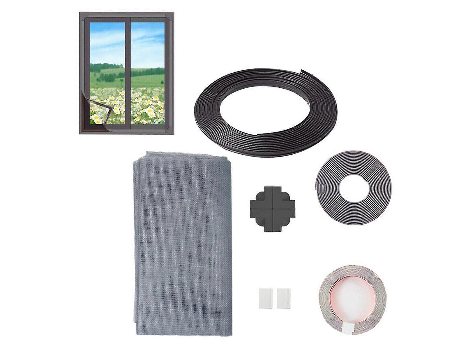 60x100cm Adjustable DIY Magnetic Window Screen with Grey PE Strip