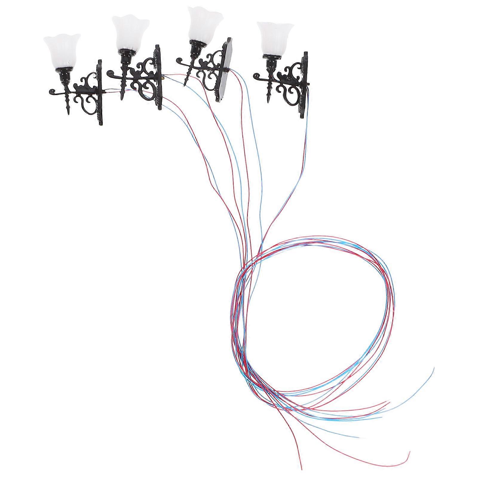 4pcs Simulated Mini Yard Lights Model Light Model Sand Table Lamp Decorations