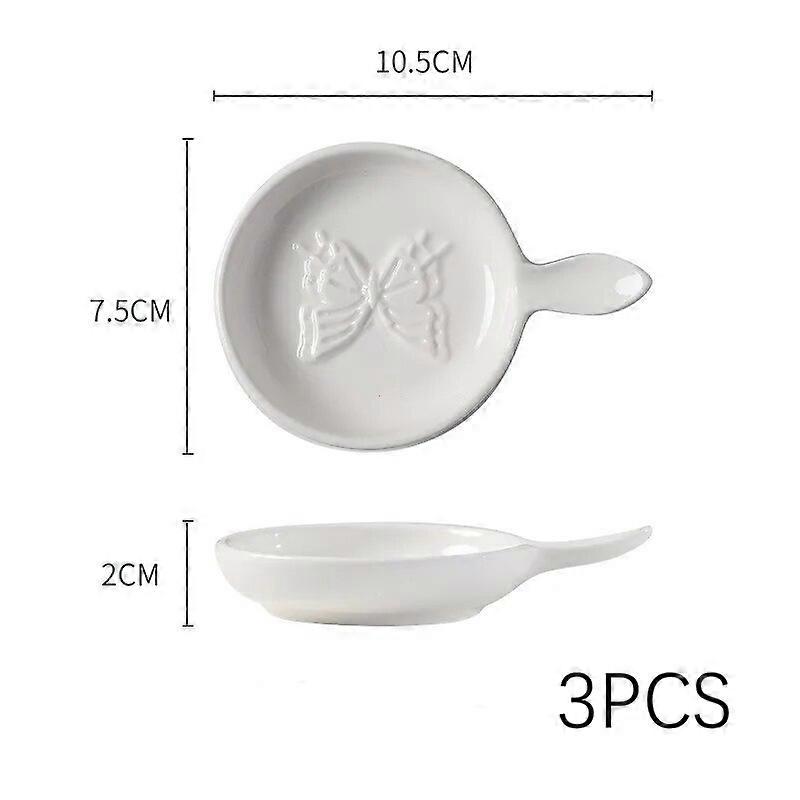 Redkid Plat en céramique à fleurs bol à sauce doré en forme de prune grand plat à sauce plat à sauce