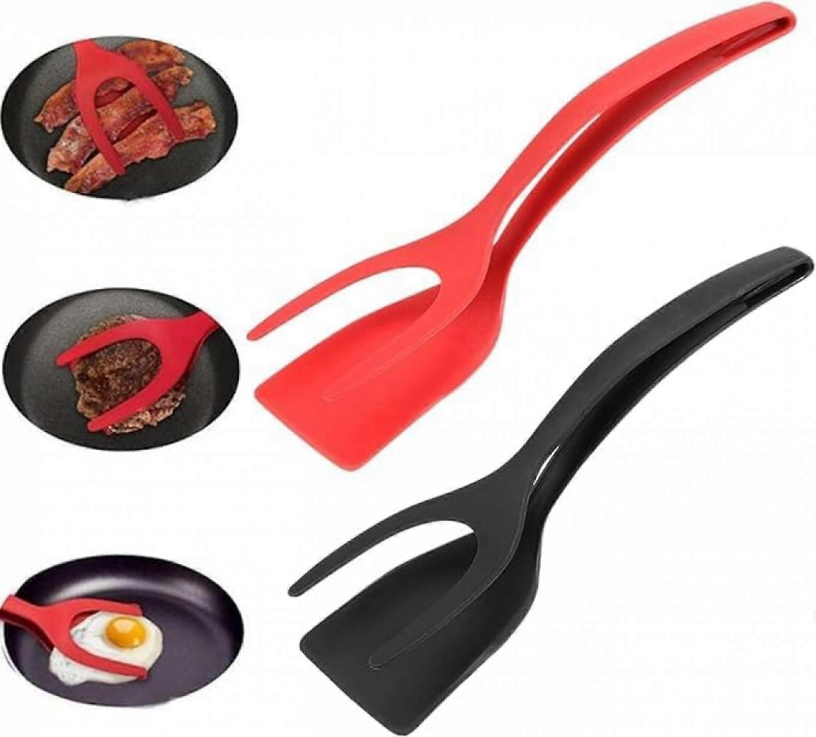 2 in 1 Grip and Flip Spatula Tongs | Egg Flipper Tong, Fried Egg Flipper, Pancake Fish French Toast Omelet Making Cooking Tools 2024 New