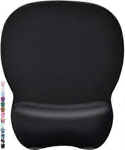 Mouse Pad with Gel Wrist Support, Comfortable Mousepad with Smooth Wrist Rest Surface and Non-Slip PU Base for Pain Relief, Computer, Laptop, Office &